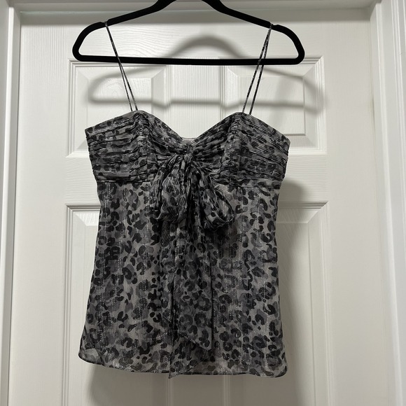 Laundry silk spagetti strap corset animal print grey/blk Small top‎ - Picture 1 of 6